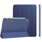 Soke Case for iPad Air 4 Generation 10.9 2020, Ultra Slim Lightweight Protective Cover, Silk Texture Trifold Smart Case with Hard Back Cover Supports 2nd Gen iPencil Charging, Navy