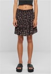 Urban Classics Kort volangkjol med blommönster (black,M)