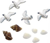 Creativ Polyresin Dekorationer - Måsar och Snäckor 10 delar