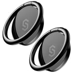 Syncwire Phone Ring Stand Holder 2 Pack, 360 Adjustable Mobile Phone Loop Universal Cell Phone Finger Holder Grip Ring Zinc Alloy Ring Stand for All Smartphones, iPhone, Samsung, HUAWEI, Black