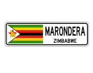 TNND New Marondera Zimbabwe Street Sign Zimbabwean Flag City Country Road Wall Street Sign 4x16 inches