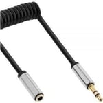 InLine Slim - Rallonge de câble audio - mini jack 4 pôles mâle pour mini jack 4 pôles femelle - 1 m - noir - bobiné