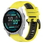 Garmin Fenix 8 AMOLED 43mm Tvåfärgat klockarmband i silikon - Gul/Svart