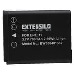 EXTENSILO Batterie compatible avec Nikon Coolpix S3200, S3300, S3700, S3600, S3500, S33 appareil photo, reflex numérique (700mAh, 3,7V, Li-ion)