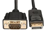 HDTV Displayport to VGA 1.8m DP to VGA Cable Conventer Male to Male Adapter