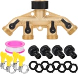 SHILIU-4 Voies Robinet Laiton Distributeur de Jardin, Splitter de Tuyaux D'arrosage - Gardena Arrosage Pièces et Raccords pour l'ir[
