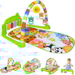 Baby Piano Gymmatta, Musikalisk Lekmatta med Ljus & Avtagbara Leksaker, Dinosaurie Design animal