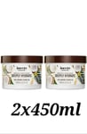 2 x Inecto Naturals Miracle Hair Mask Deeply Hydrate 100% Coconut Oil 450ml X2