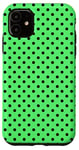 Coque pour iPhone 11 Petit motif géométrique des années 1980 vert menthe et noir