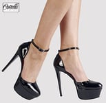 Cottelli Collection Sexy Pumps 'Latina' High Heel with Tray Black Size 10