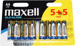 Batteri lr6 aa 1.5 v maxell 10-pack