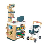 Smoby - Marchande - Supermarché pour Enfant - Chariot de Course Inclus - Fonctions Electroniques - 34 Accessoires - 350238