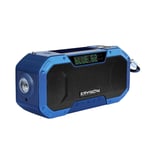 XIANGHUI Emergency Solar Powered Radios Bluetooth Speaker, Portable AM/FM Radio with Led Flashlight Ipx6 Waterproof in Outdoor Weather, Hand Crank 5000mAh Power Bank, SOS Alarm and Compass