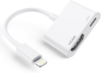 MONDODIGITALE-Adaptateur Lightning HDMi ¿Certifié MFi¿ Adaptateur HDMI iPhone et iPad Adaptateur Lightning AV Numérique Câble HDMI pour TV Connecteur Lightning Cable pour iPhone 14/13/12/11/XS/XR/X/8