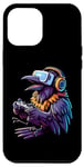 Coque pour iPhone 15 Pro Max Crow Bird Gamer Casque de jeu vidéo