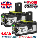 2X 18V Battery For Ryobi One+ Plus 4.0 Ah Lithium-ion RB18L50 RB18L40 BPP-1817M