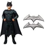 Rubie's 702987M Boy's Dc - the Batman Deluxe Costume Movie Kids, Shown, Medium & Official DC Justice League Batman Batarangs, Child's Fancy Dress Accessory