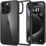 Spigen iPhone 15 Pro Max (6.7) Ultra Hybrid Case - Clear / Matte Black Certified Military-Grade Protection - Clear Durable Back Panel + TPU Bumper