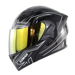 Motorbike Helmet Off-Road Racing Motocross Helmet Anti-Fog Double Visor Flip Up Helmet for Motorcycle Bike DOT ECE Approved EU Road Use,White,S