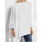 Loose Shirts Solid Color Long Sleeve Pullover Tops Casual Women W Xl
