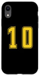 Coque pour iPhone XR Jaune Numéro 10 Équipe Junior Sports Uniforme Numéroté