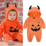 Baby Girl Boy Halloween Pumpkin Costume Romper Dress With Hat 95