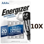 10X Pack of 4 Energizer AAA ULTIMATE Lithium Batteries LR03 FR03 L92 Camera