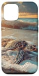 Coque pour iPhone 12/12 Pro Tortue de mer Design Tortues de plage PC
