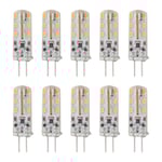 10 st G4 LED-lampa 1,5 W DC12V Varmvit 3000K 110LM Bi Pin-ljuskällor LED för skåpbelysning Gård