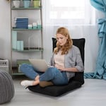 Golvsoffa Vadderad Golvstol Justerbar Gaming Stol Lazy Sofa Fönsterstol Svart