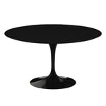 Knoll - Saarinen Round Table - Matbord Ø 137 cm Svart underrede skiva i Svart laminat - Matbord