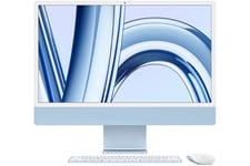 iMac 24" ecran retina 4,5K 256Go SSD 8Go RAM Puce M3 CPU 8 coeurs GPU 8 coeurs Bleu Nouveau