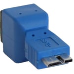 InLine USB 3.0 Adaptor - Adaptateur pour Câble (USB 3.0 Micro B, USB 3.0 B, Mâle/Femelle, Bleu,
