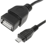CABLEMARKT Câble OTG avec connecteur mâle micro USB genre et femelle type A pour Smartphones tablettes