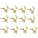 Tmand 12Pcs Christmas Elk Deer Napkin Rings Gold Alloy Napkin Buckle Napkin Ring Holder Dinner Table Decoration for Hotel Restaurant Wedding Party