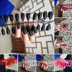 24pcs Fashion False Nail Acrylic Gel Full French Fake Nails Art 8