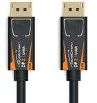 KabelDirekt – Câble DisplayPort 2.1/DP 2.1 – 1,5m – UHBR, DP80 80 Gbit/s pour PC de jeu/Cartes graphiques avec FreeSync/G-Sync, Résolutions et Taux de Rafraîchissement : 16K@60Hz, 8K@120Hz, 4K@240Hz