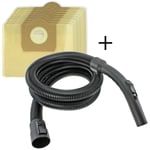 10 Bags + Hose for KARCHER WD3 WD3P WD3.200 WD3.300 WD3.500 WD3.540 WD3.600 MV3