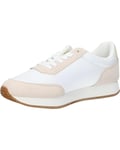 Calvin Klein Jeans Femme Retro Runner Low Lace NY ML YW0YW01326 Baskets, Blanc (Bright White/Creamy White), 36 EU