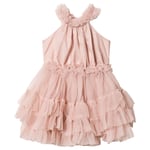 DOLLY by Le Petit Tom Chiffong Dans Klänning med Volanger Ballet Pink | Rosa | Newborn