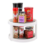 Taylor & Brown 2 Tier Lazy Susan Turntable Spinning Spice Rack 360° Holder Plastic Kitchen Cabinet Counter Top Shelf Pantry Storage Organiser Rotating Tray