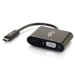 C2G USB-C to VGA and USB-C Charging Adapter Black, USB C to VGA for Mac and Lenovo Laptops