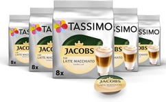 Jacobs Latte Macchiato Vanilla, Coffee, Roasted, 8 T-Discs / 8 Servings
