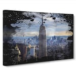 Empire State Building New York City Skyline (4) Canvas Print for Living Room Bedroom Home Office Décor, Wall Art Picture Ready to Hang, 30 x 20 Inch (76 x 50 cm)