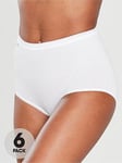 Sloggi 6 Pack Maxi Briefs - White, White, Size 14, Women