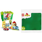 LEGO 10914 DUPLO Classic Deluxe Brick Box Building Set, for Toddlers 1 .5 Year Old & 10980 DUPLO Green Building Base Plate, Build and Display Board, Construction Toy for Toddlers and Kids