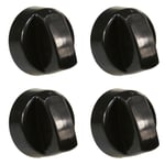 4 X UNIVERSAL HOTPOINT Cooker Oven Hob CONTROL KNOBS BLACK 