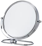 HIMRY Pliable Double Face Miroir grossissant Grossissement 8 inch, 7 x, Rotatif à 360 °. Miroir cosmétique Miroir de Table Miroir 2 : Normal et 7, kxd3125 – Chromé – Grossissement 7 x