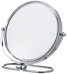 HIMRY Pliable Double Face Miroir grossissant Grossissement 8 inch, 7 x, Rotatif à 360 °. Miroir cosmétique Miroir de Table Miroir 2 : Normal et 7, kxd3125 – Chromé – Grossissement 7 x