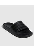 adidas Mens Adilette Aqua Sliders - Black, Black/Black, Size 5, Men